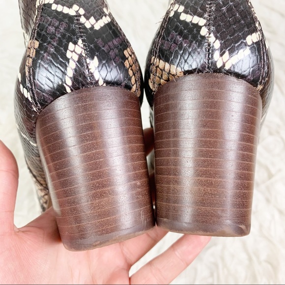 MADEWELL Regan Python Snakeskin Leather Slip On Ankle Booties US 7.5 - Picture 9 of 11